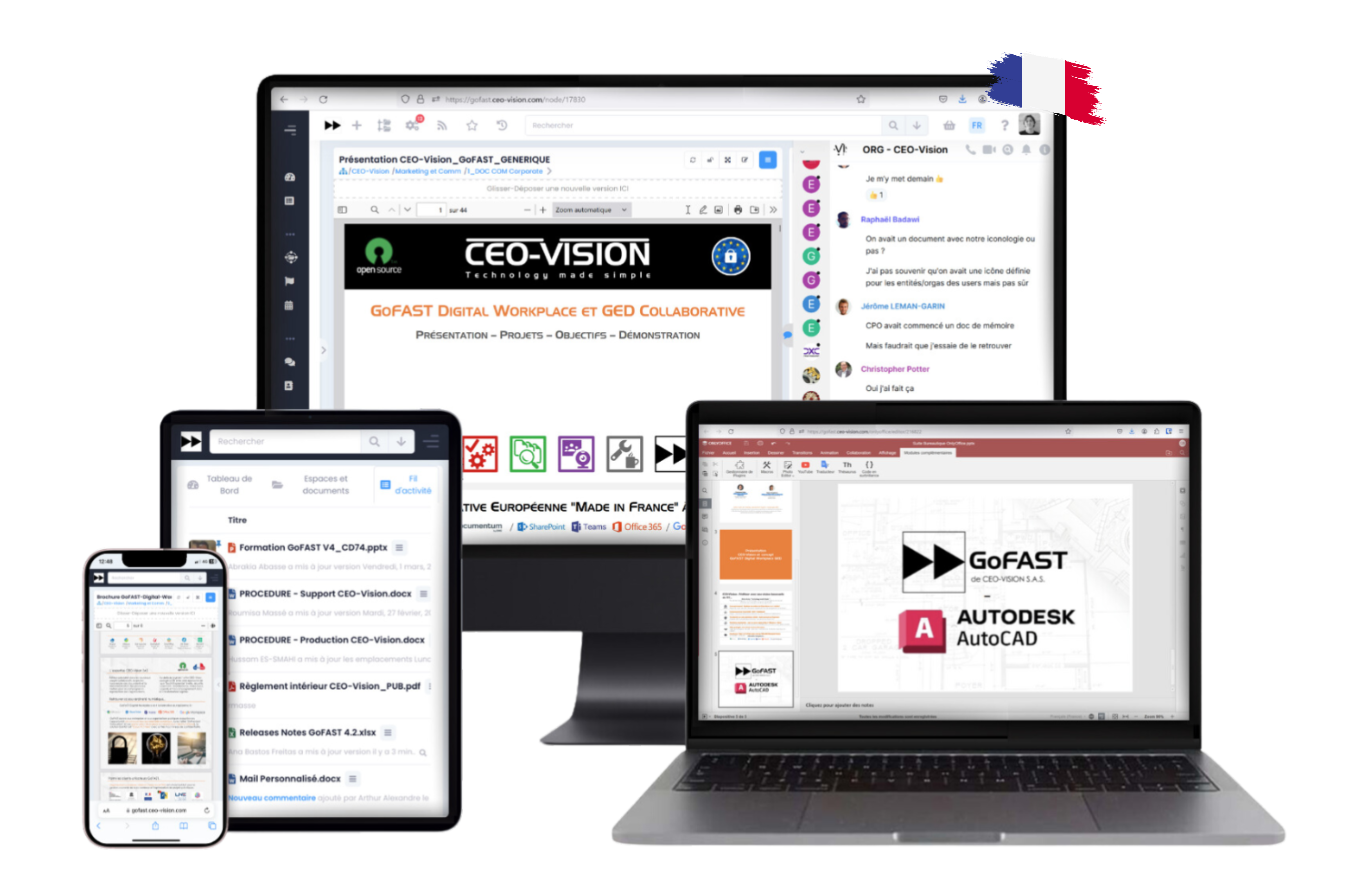 different devices screens demonstrating gofast