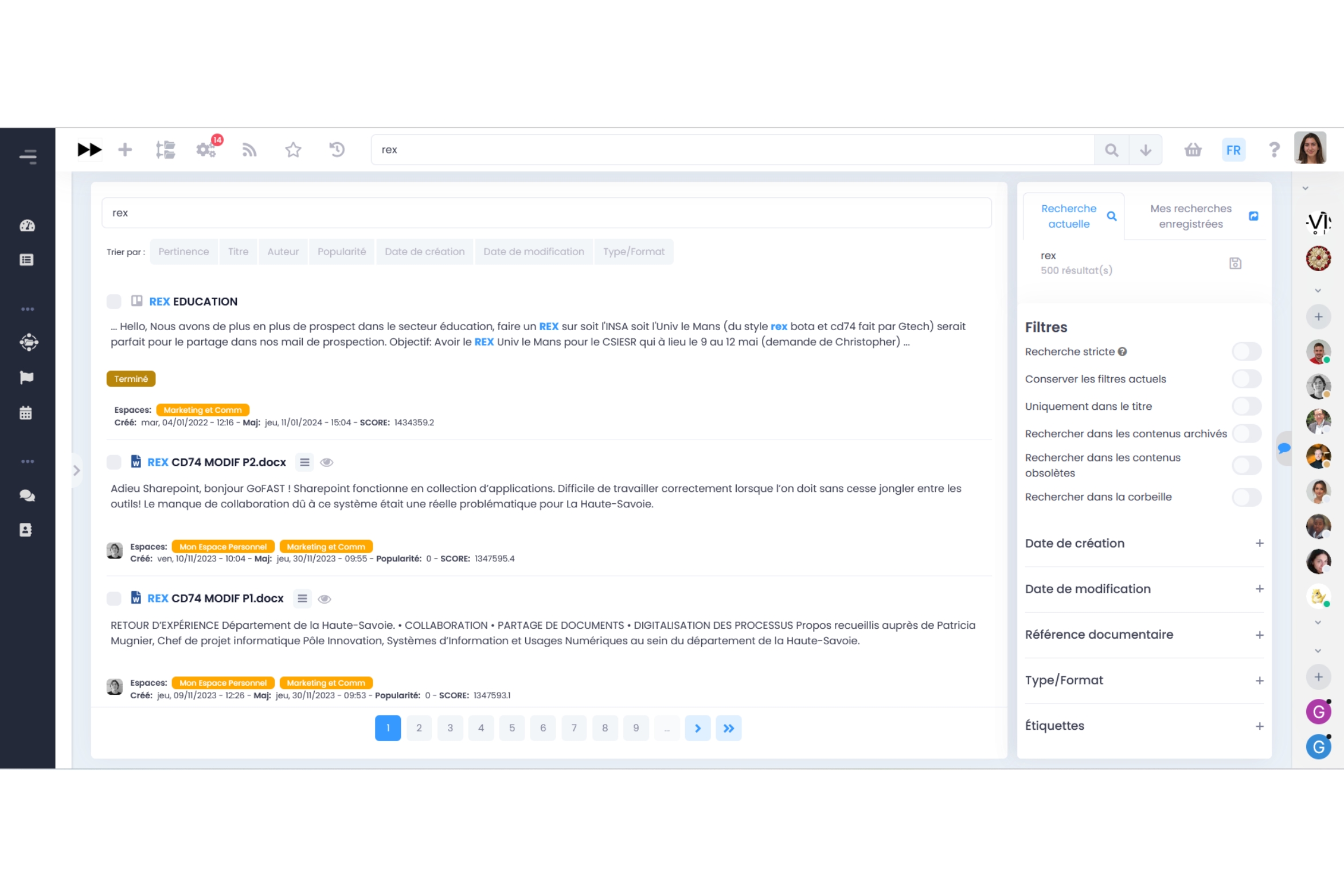 demonstration du moteur de recherche gofast
