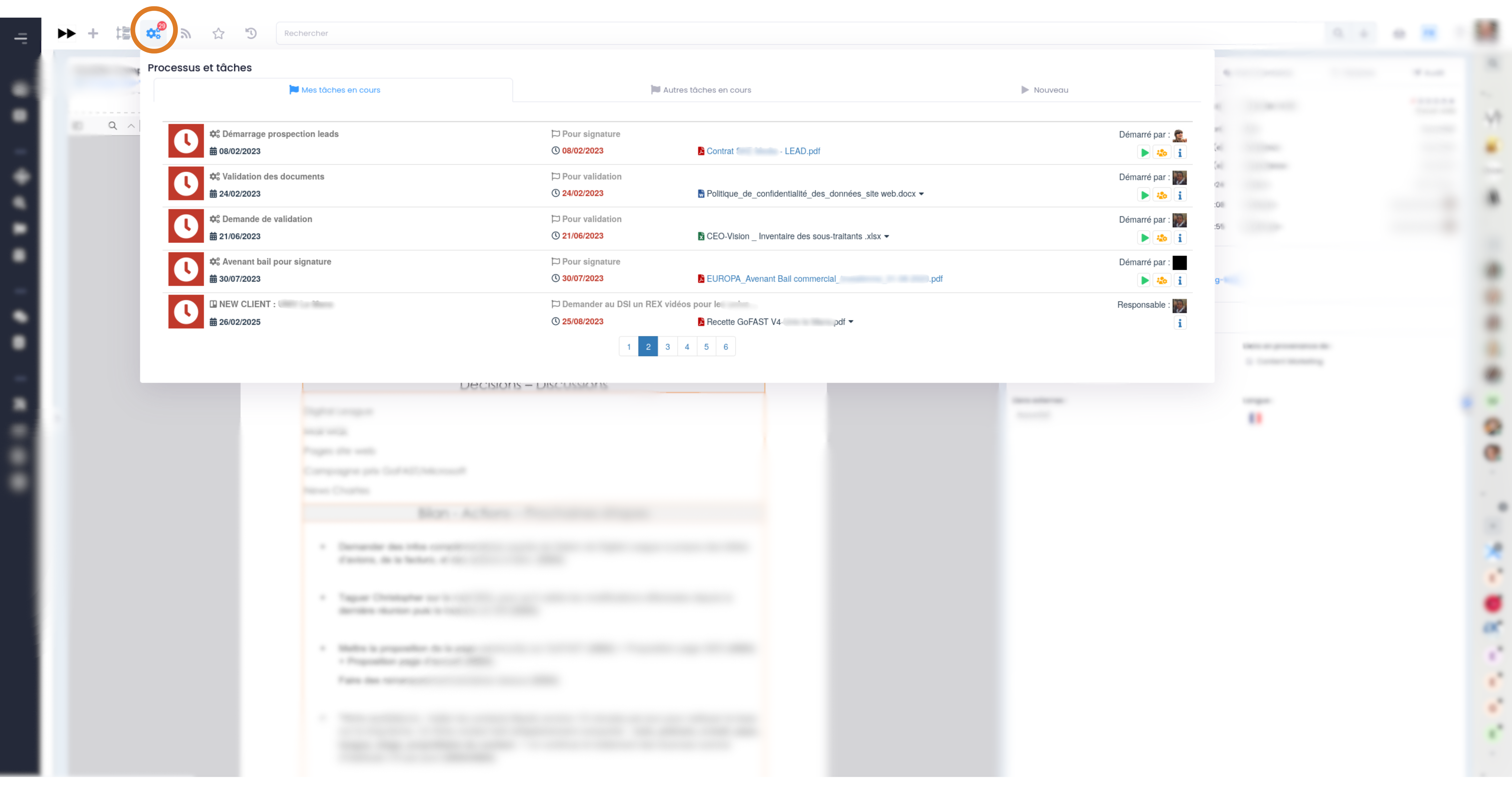 taches et processus dans gofast