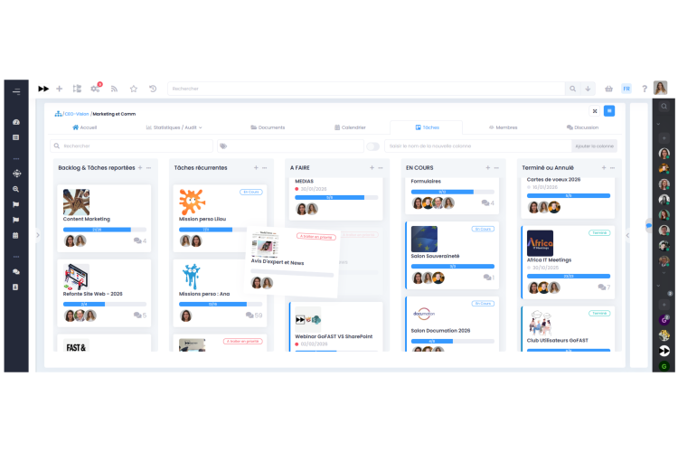 The Kanban dashboard: create, edit, and organize your cards