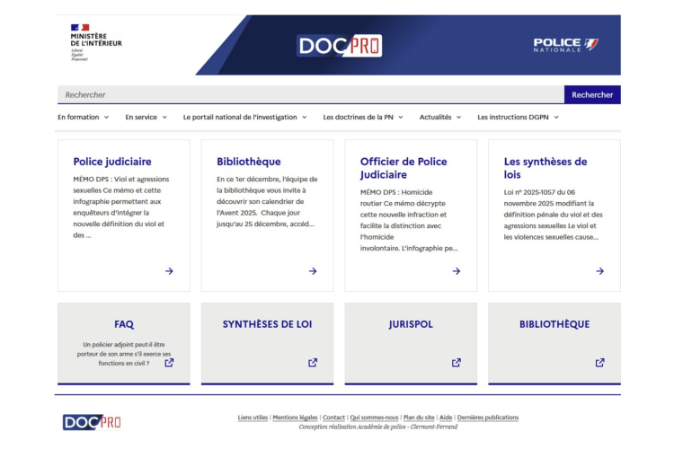 Page d'accueil DocPro